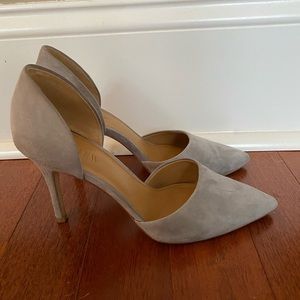 J Crew Grey Suede Heels